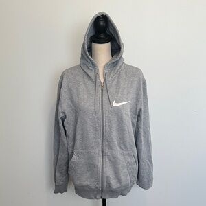 Nike The Athletic Department Vintage Heather Gray Full Zip Hoodie Unisex Y2K